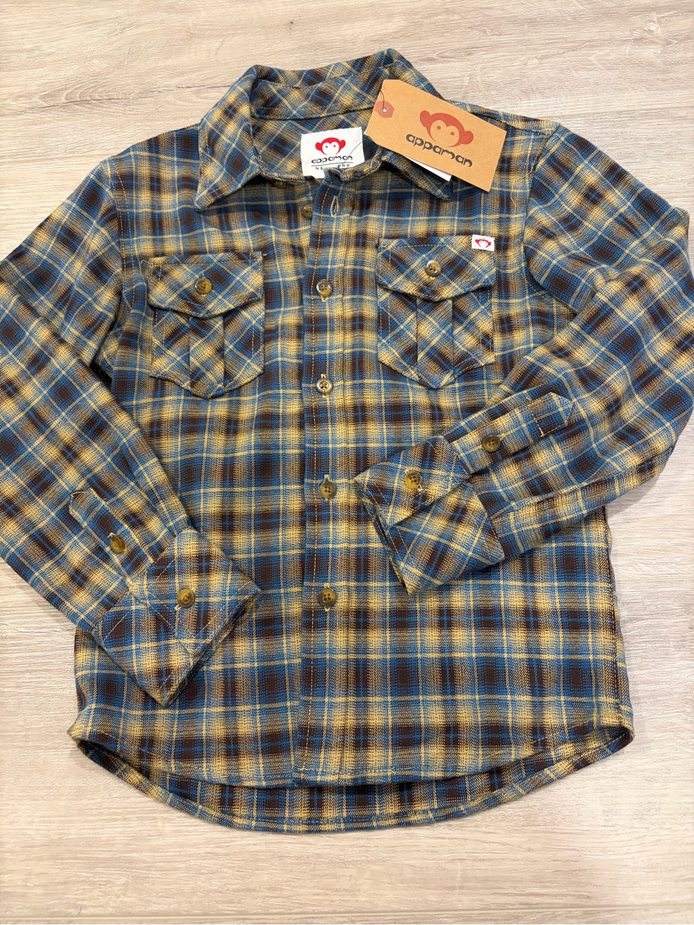 Appaman Blue and Yellow Plaid Button-Down Shirt